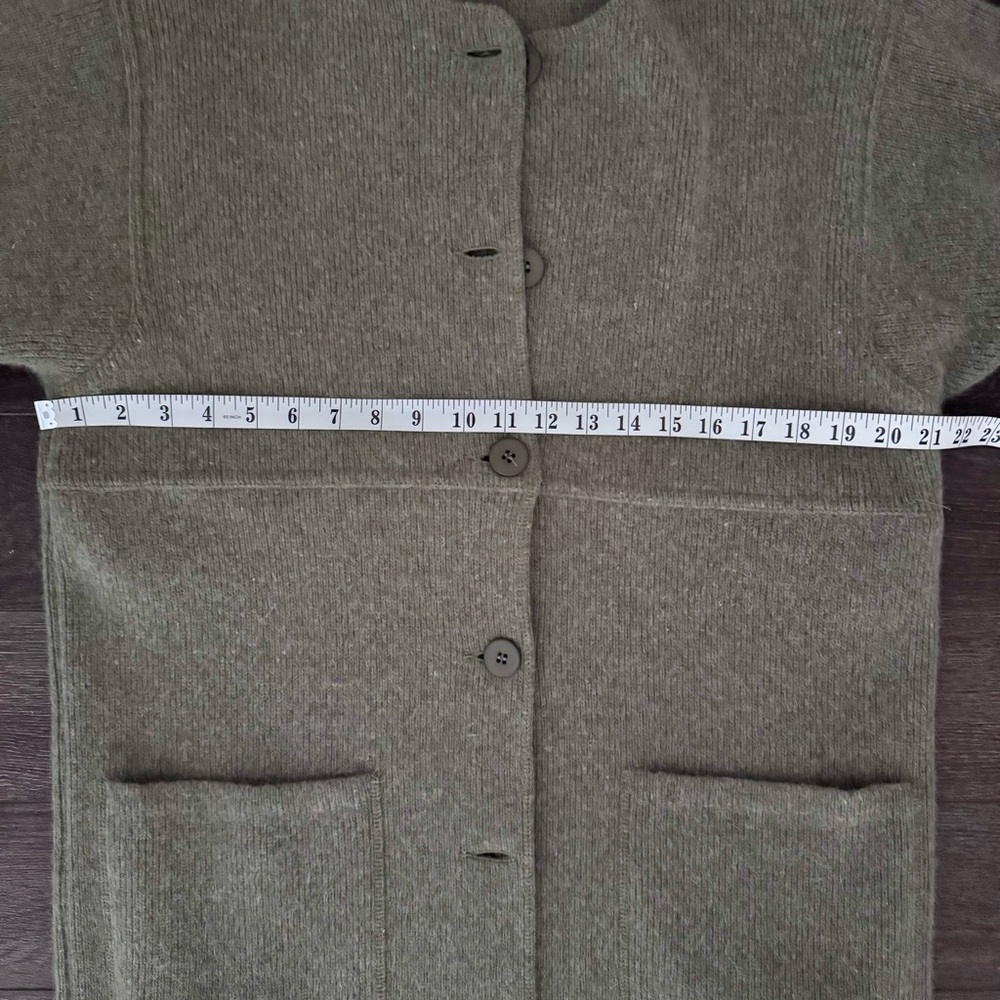 Rodier France Wool Angora Long Cardigan Jacket Green Grey S/M Relaxed Fit - Picture 9 of 12